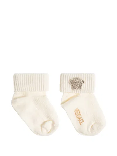 Versace Medusa Logo Socks In Neutral