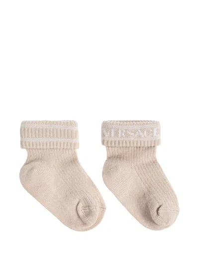 Versace Medusa Logo Socks In Neutral