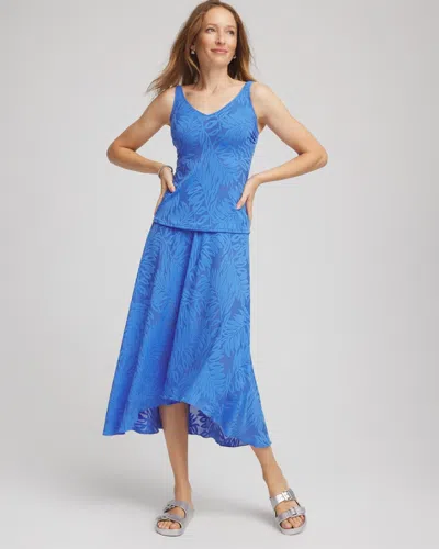 Chico's Gottex Skyfall Lace Long Skirt In Blue In Blue