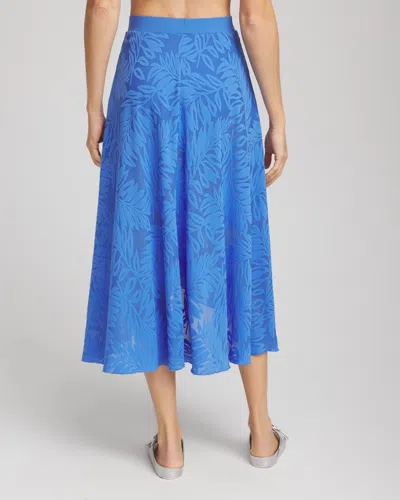 Chico's Gottex Skyfall Lace Long Skirt In Blue In Blue
