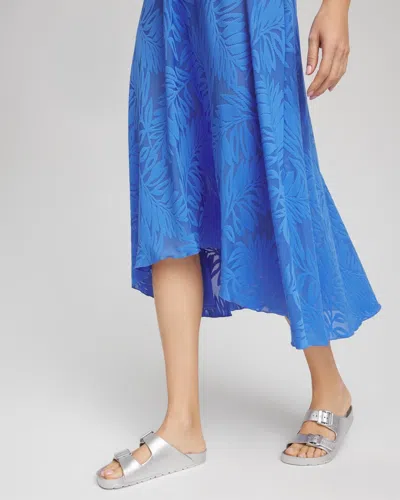 Chico's Gottex Skyfall Lace Long Skirt In Blue In Blue