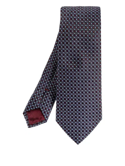 Giorgio Armani Geometric Print Tie In Blue