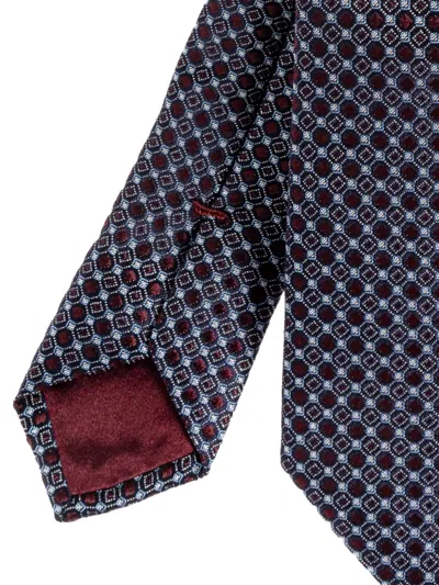 Giorgio Armani Geometric Print Tie In Blue