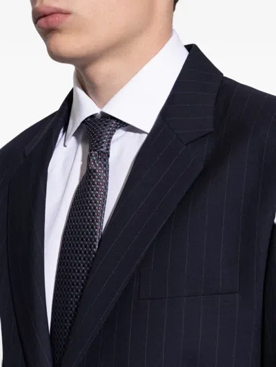 Giorgio Armani Geometric Print Tie In Blue