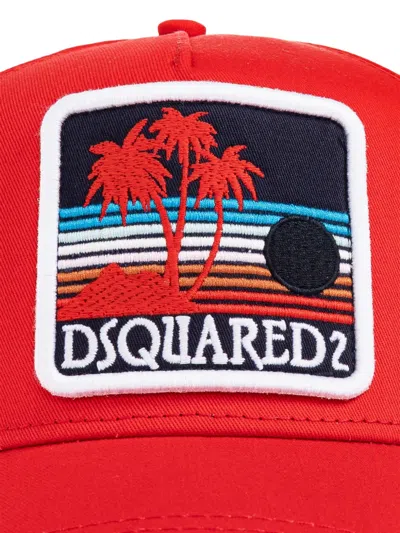 Dsquared2 Patch-detail Baseball Cap In Red