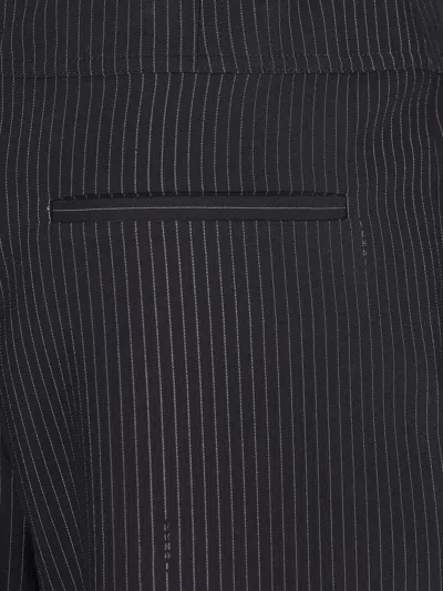 Fendi Pinstripe Belted Trousers In Blue