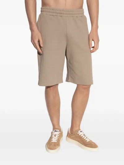 Ea7 Logo Track Shorts In Neutral