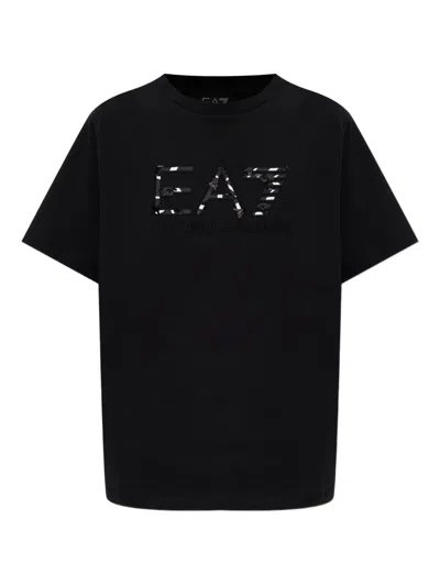 Ea7 Logo Graphic T-shirt In Black