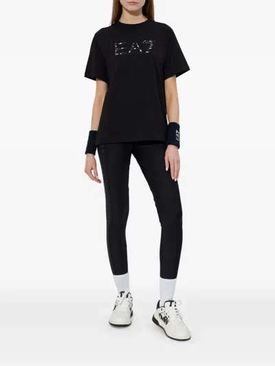 Ea7 Logo Graphic T-shirt In Black