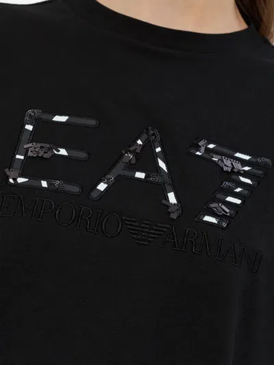 Ea7 Logo Graphic T-shirt In Black