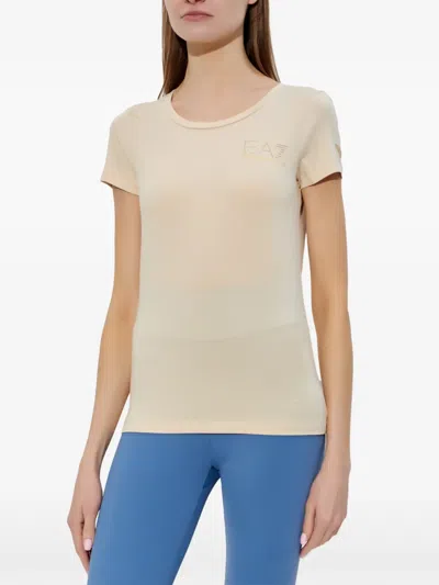 Ea7 Logo T-shirt In Neutral