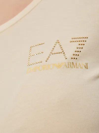 Ea7 Logo T-shirt In Neutral