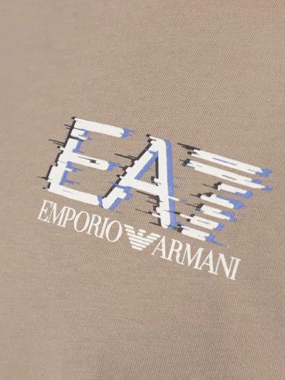 Ea7 Logo T-shirt In Neutral