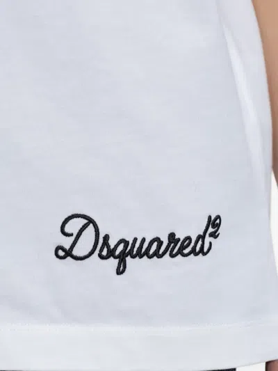 Dsquared2 Logo-embroidered T-shirt In White