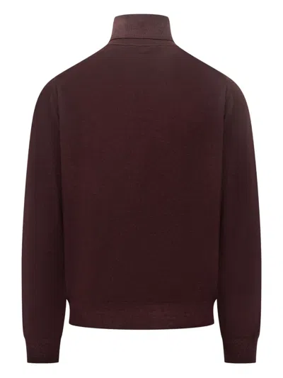 Filippo De Laurentiis Turtleneck Sweater In Burgundy