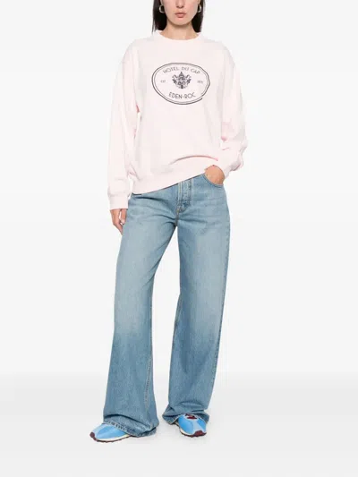 Sporty And Rich Graphic Print Sweatshirt In Pink