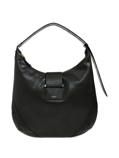 Jimmy Choo Medium Bar Hobo Tote Bag In Black
