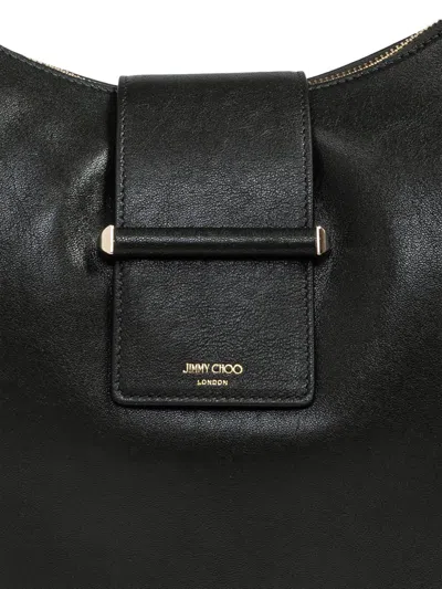 Jimmy Choo Medium Bar Hobo Tote Bag In Black