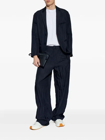Giorgio Armani Textured Trousers In Blue
