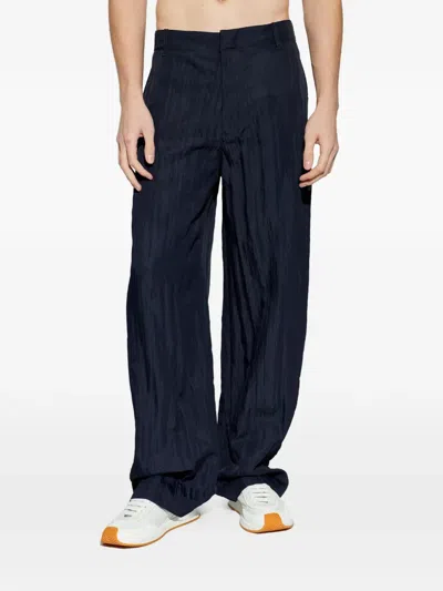 Giorgio Armani Textured Trousers In Blue