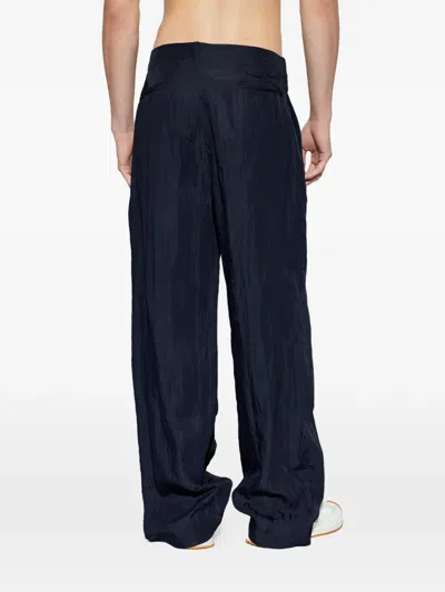 Giorgio Armani Textured Trousers In Blue