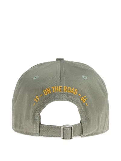 Dsquared2 Distressed Graphic Baseball Cap In Gray