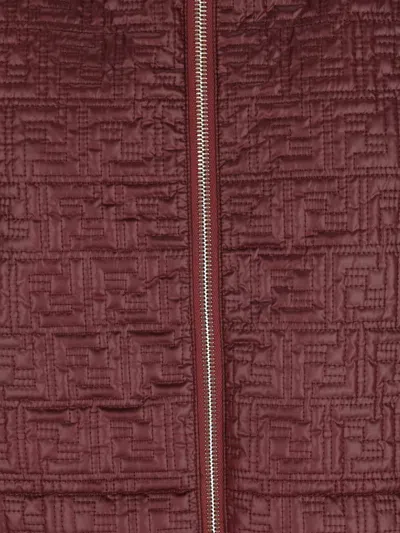 Fendi Zip-fastening Hooded Quilted Gilet In Red