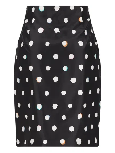 Fendi Falena Dots Printed Mini Skirt In Black