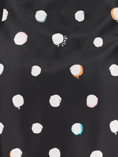 Fendi Falena Dots Printed Mini Skirt In Black
