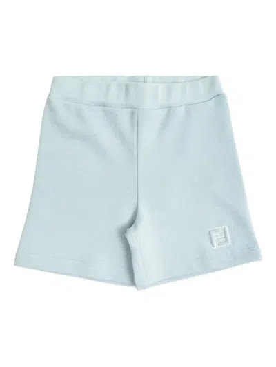 Fendi Logo Shorts In Blue