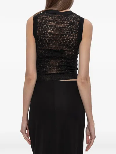 Dsquared2 Openwork Sleeveless Vest In Black