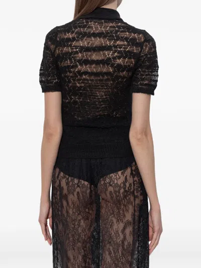 Dsquared2 Button-fastening Polo Top In Black