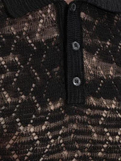 Dsquared2 Button-fastening Polo Top In Black