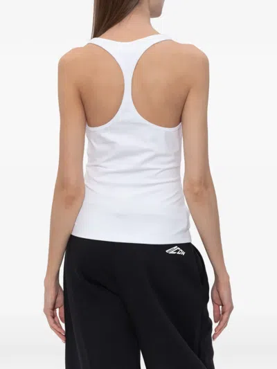 Dsquared2 Embroidered Racerback Ttank Top In White