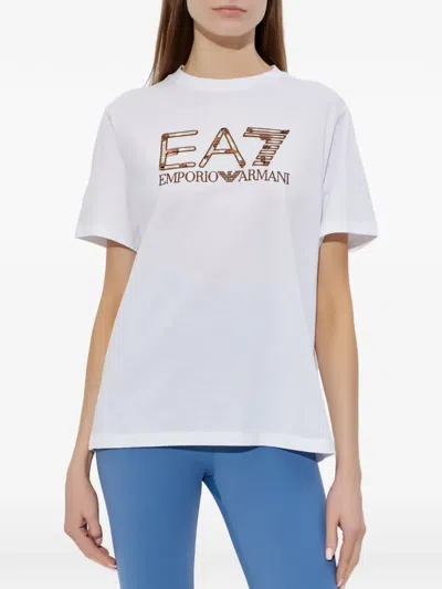 Ea7 Logo T-shirt In White