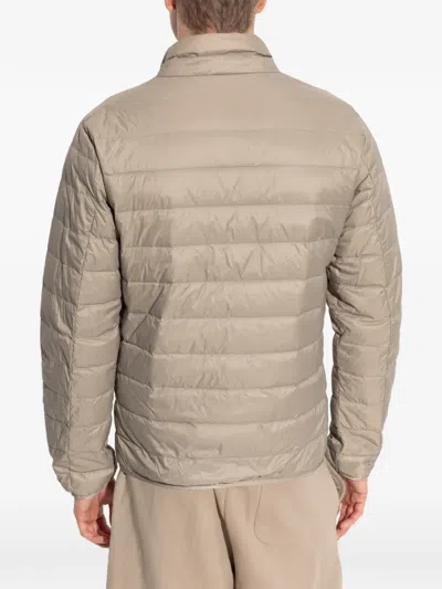 Ea7 Quilted Logo Jacket In Neutral