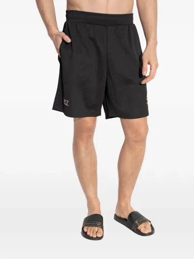 Ea7 Logo-detail Shorts In Black