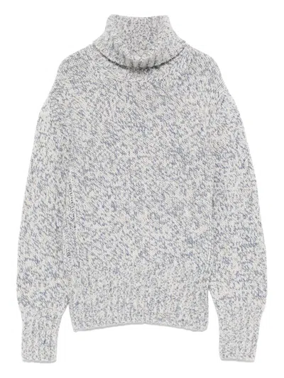Fedeli Turtleneck Sweater In Silver