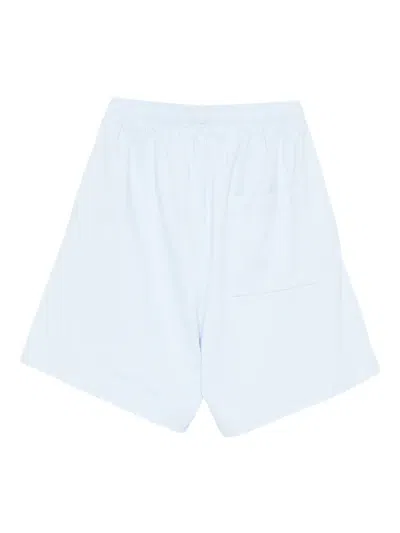 Sporty And Rich X Hotel Du Cap Eden Roc Eden Crest Embroidered Mini Shorts In Blue