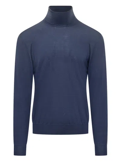 Filippo De Laurentiis Turtleneck Sweater In Blue