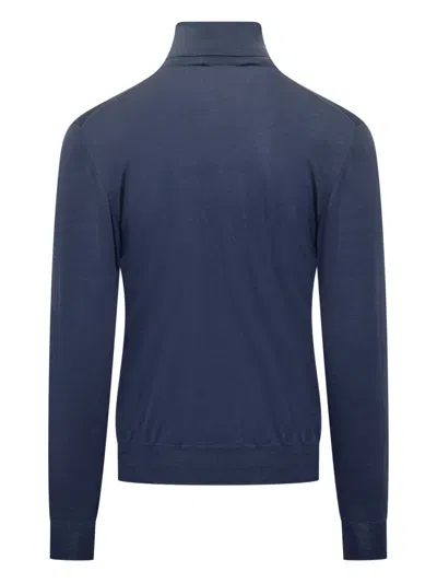 Filippo De Laurentiis Turtleneck Sweater In Blue