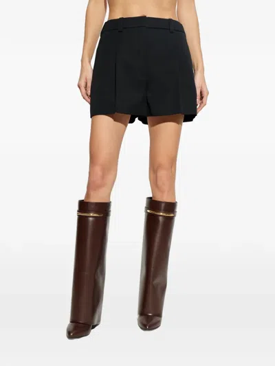 Givenchy Wool Bermuda Shorts Front Pleats Belt Loops In Black