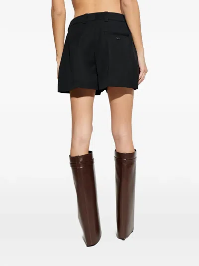 Givenchy Wool Bermuda Shorts Front Pleats Belt Loops In Black
