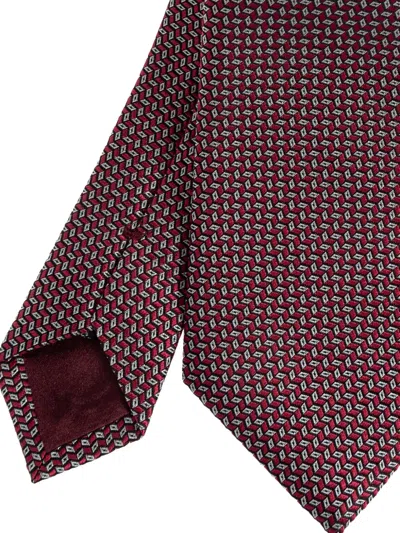 Giorgio Armani Patterned Tie In Red
