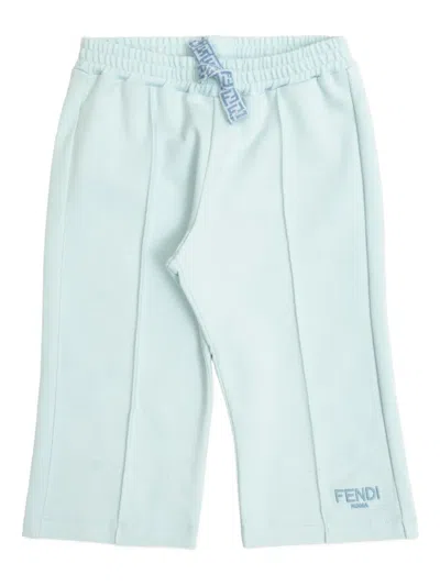 Fendi Drawstring-fastening Logo-detail Track Pants In Blue