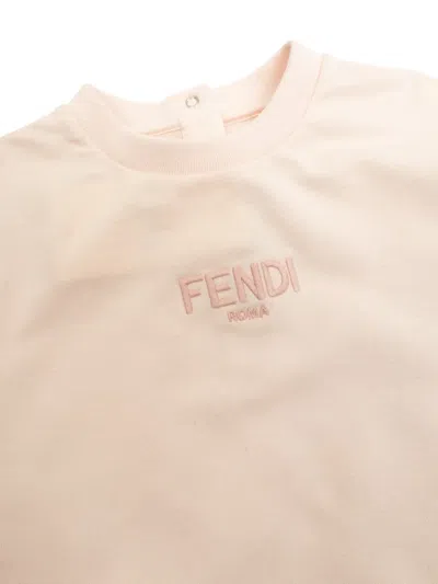 Fendi Logo-embroidered Sweatshirt In Neutral