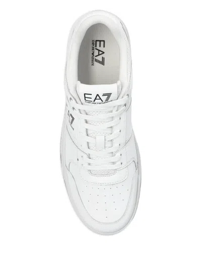 Ea7 Perforated Leather Sneakers In Multi