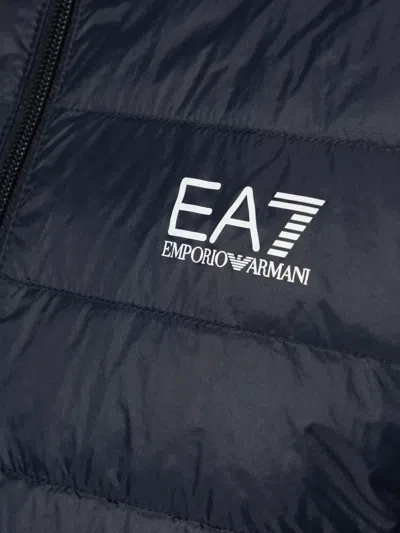 Ea7 Quilted Zip Jacket In Multi