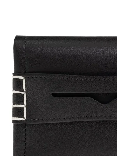 Jw Anderson Leather Loafer Cardholder In Black