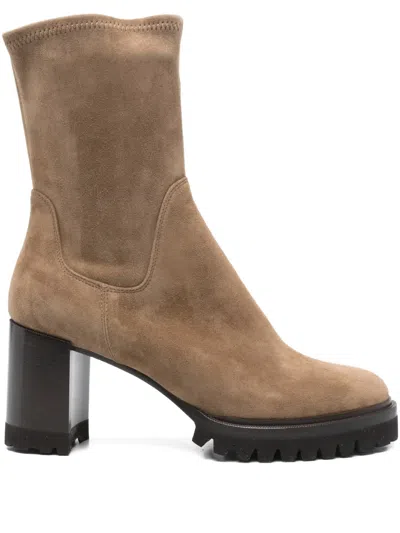 Truman's 90mm Block-heel Ankle Boots In Brown